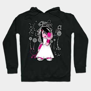 Cute Emo Girl with Heart Hoodie